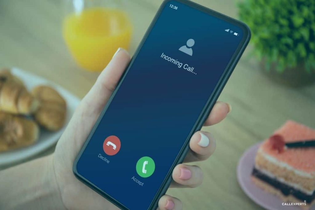 image of a cell phone receiving an incoming call